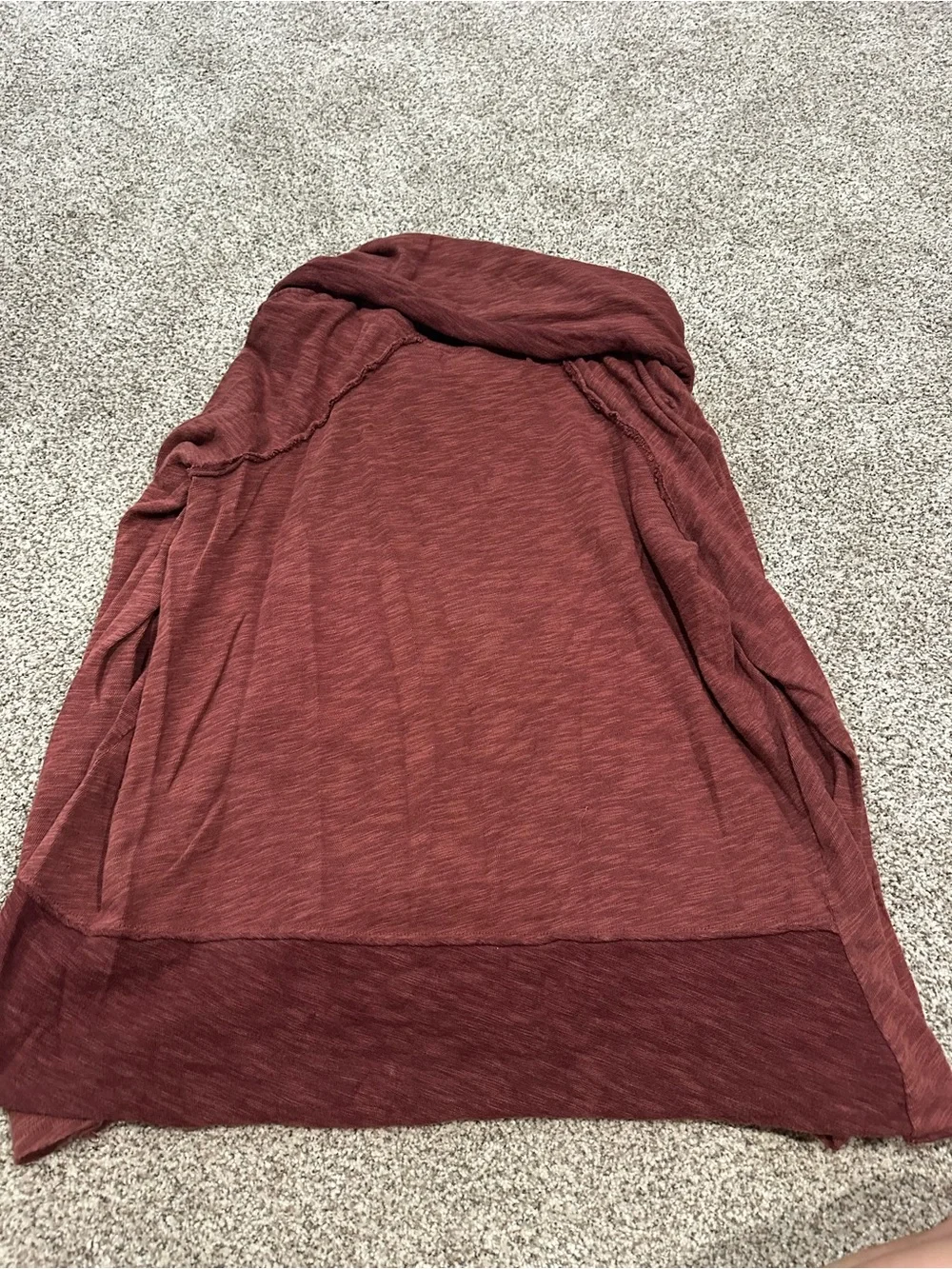 Free People Rust Slub Cowl Neck Sweater